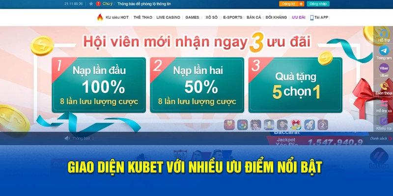 Giao diện KUBET với nhiều ưu điểm nổi bật