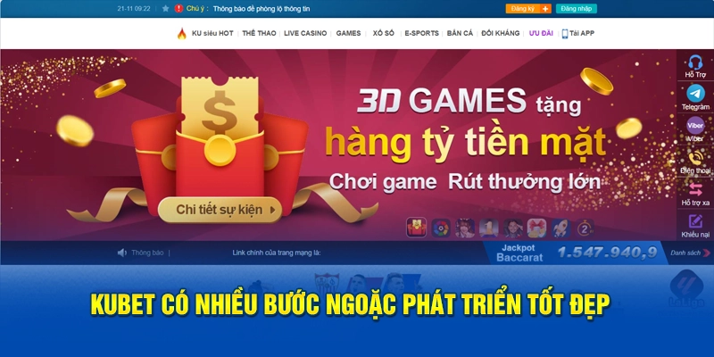 KUBET có nhiều bước ngoặc phát triển tốt đẹp