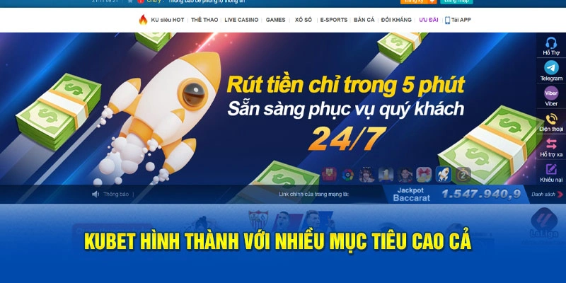 KUBET hình thành với nhiều mục tiêu cao cả